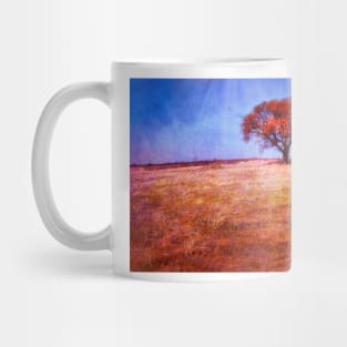 Solitude Red Tree Landscape Mug